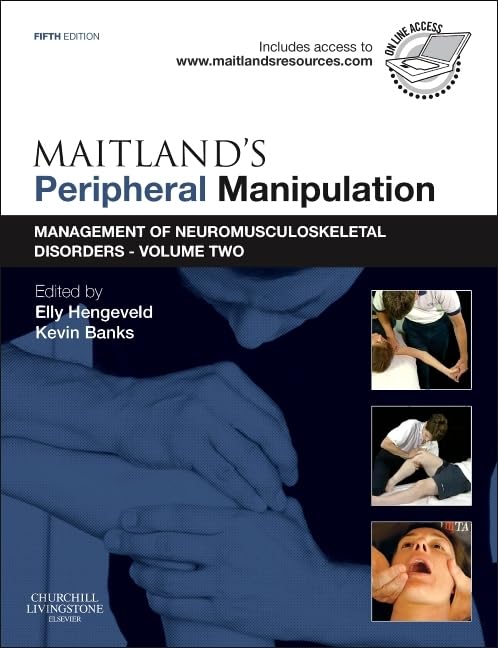 Book cover: "Maitland's Peripheral Manipulation, Volume Two" with anatomical images.