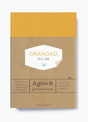 Book cover: "Grandad, Tell Me" with a brown and yellow design.