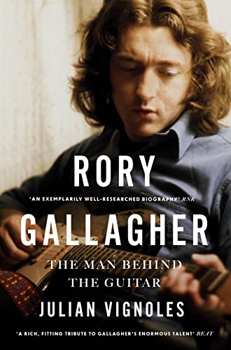 Book cover featuring a portrait of guitarist Rory Gallagher playing his electric guitar.