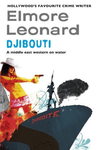 Book cover for “Djibouti” featuring a woman with a gun and a ship.