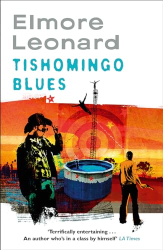 Book cover for "Tishomingo Blues" with figures, a tower, and orange hues.