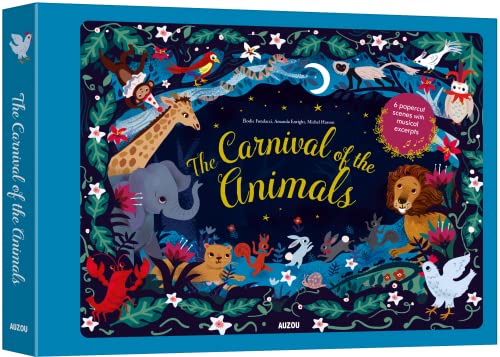 Boxed paper theatre featuring colorful illustrations of various animals.