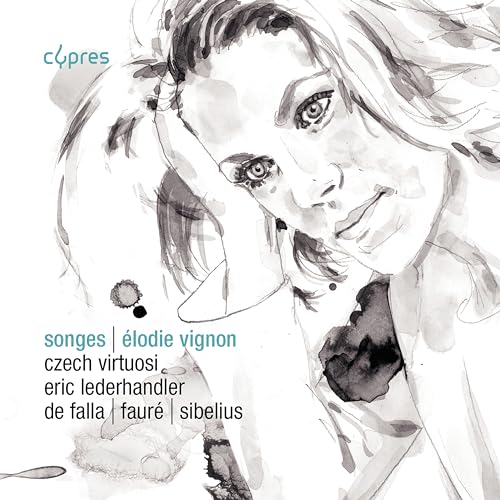 CD cover: Watercolor portrait of a woman, text “songes” and composer names.