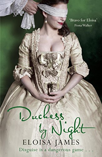Historical romance novel cover: woman in 18th-century dress, blindfolded.