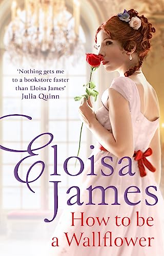 Book cover: woman with red rose, ornate room, title "How to be a Wallflower".