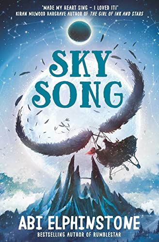 Book cover showing a winged flying machine over snowy mountains against a starry sky.