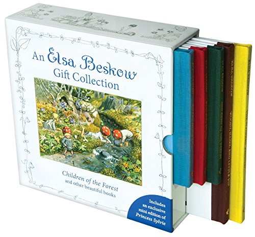 A boxed set of five small, colorful hardcover books by Elsa Beskow.