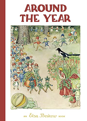 Vintage book cover depicting fairies and seasonal scenes in a forest.