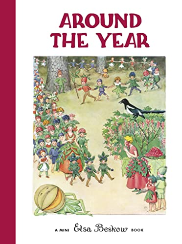 Book cover illustration showing small forest figures dancing in a circle with a magpie.