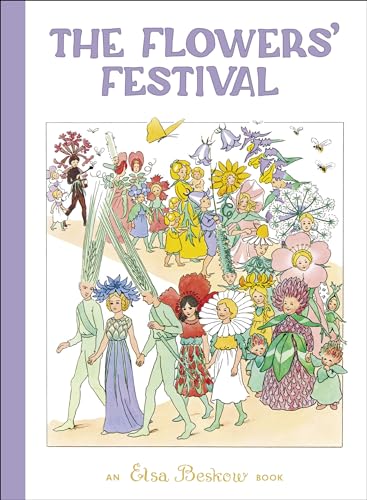 Book cover illustration featuring children dressed as flowers and plants in a procession.