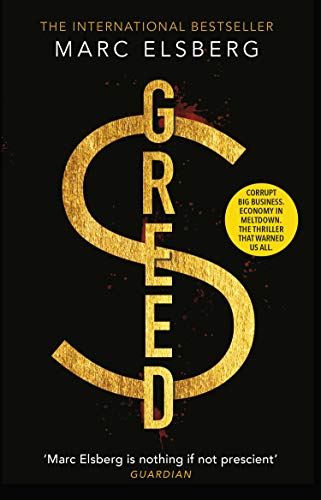 Book cover for "Greed" featuring a large golden dollar sign.