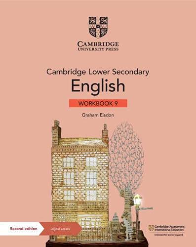 Cambridge Lower Secondary English Workbook 9 cover with building illustration.