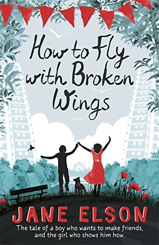 Book cover: silhouettes of children holding hands with a dog, red flags.