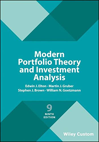 Book cover: "Modern Portfolio Theory and Investment Analysis," ninth edition.