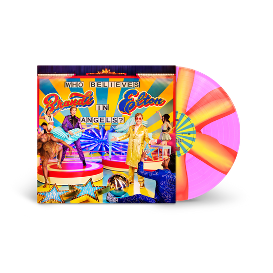 Vinyl record cover featuring Elton John and Brandi Carlile, with lyric booklet.