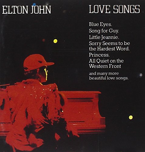 Elton John “Love Songs” CD cover with a portrait of a man at a piano.