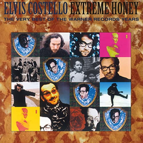Album cover for Elvis Costello’s “Extreme Honey,” a collage of portraits.