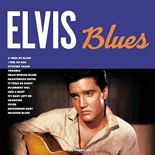 Album cover for Elvis Presley’s “Elvis Blues” with a portrait of Elvis.