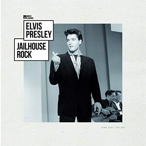 Black and white album cover featuring Elvis Presley in a suit.