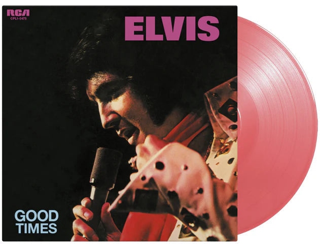 Elvis Presley “Good Times” pink vinyl LP record cover and disc.