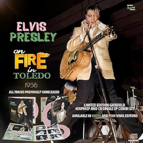 Elvis Presley album cover, "On Fire in Toledo - 1956", pink vinyl.