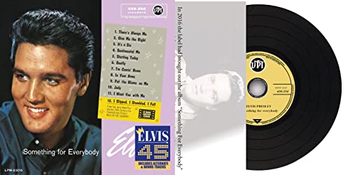 Elvis Presley "Something For Everybody" CD album cover and vinyl record.