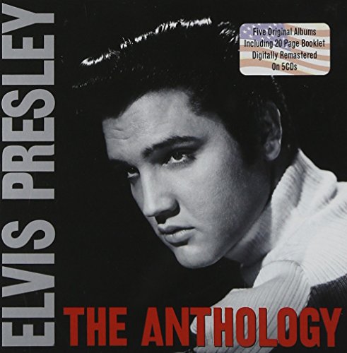 Black and white portrait of Elvis Presley with album title "The Anthology".