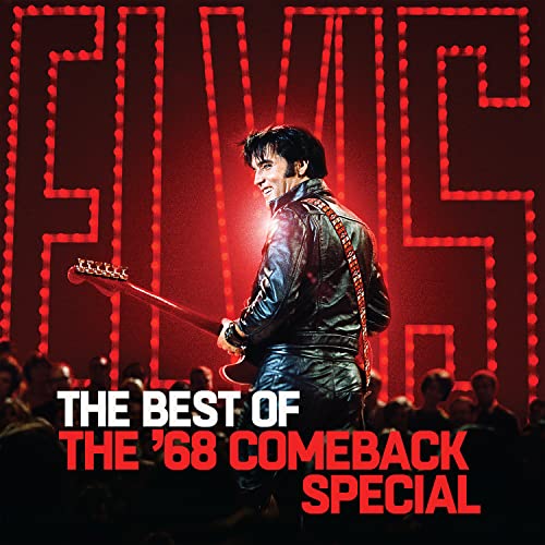Elvis Presley with guitar, red lights, and album title text.