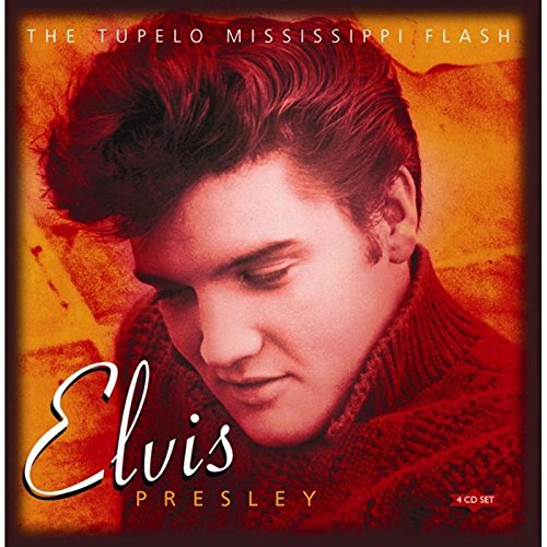 "Elvis Presley CD cover featuring a portrait of Elvis in a red sweater."