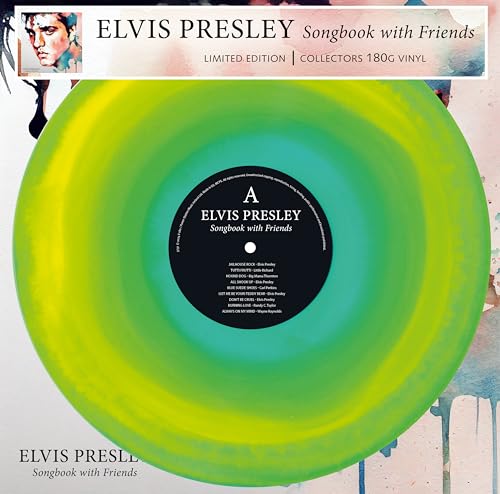 Colourful vinyl record with Elvis Presley’s “Songbook with Friends” label.