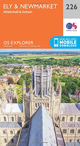 Ordnance Survey Explorer map 226, featuring Ely Cathedral and surrounding landscape.
