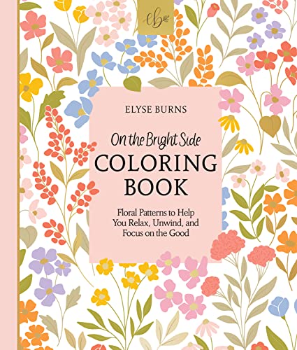 Coloring book cover with floral patterns and title "On the Bright Side.