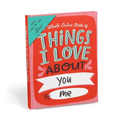 Red journal titled "Things I Love About You" with illustrated lettering.