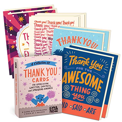 Box of eight assorted "Thank You" cards with colorful designs.
