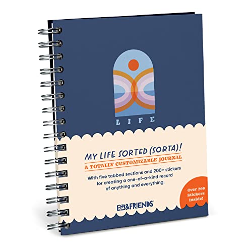 Blue spiral-bound journal with "My Life Sorted (Sort of)" on the cover.