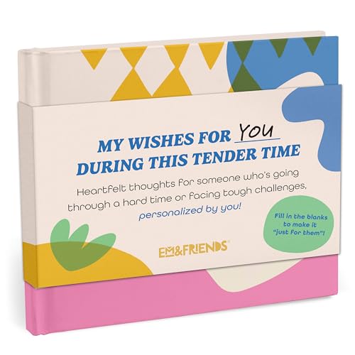 Fill-in book with colorful geometric design and text: "My Wishes For You.