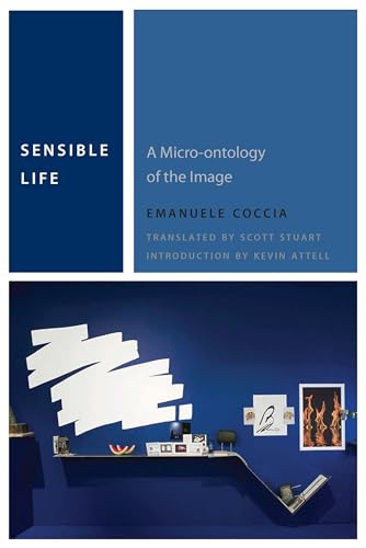 Book cover with blue background and a staged interior scene below.