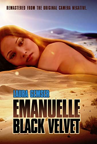 DVD cover for "Emanuelle: Black Velvet" featuring a woman in a desert.