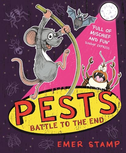Book cover featuring cartoon mouse, beetle, bat, and spider illustrations.