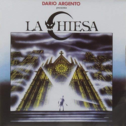 CD cover for "La Chiesa" featuring a gothic cathedral and shadowy figure.