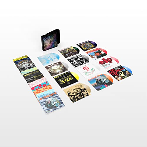 Emerson, Lake & Palmer vinyl singles collection displayed against a white background.