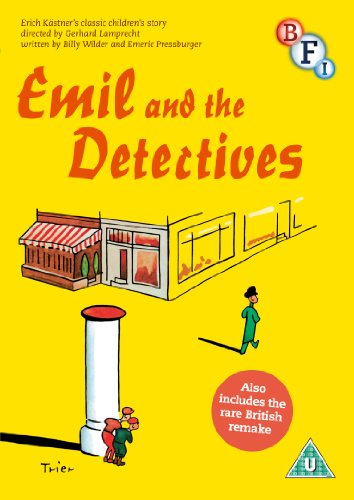 Emil and the Detectives" DVD cover with illustrated street scene.