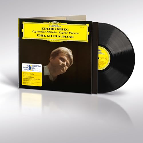 Vinyl record of Emil Gilels playing Grieg’s Lyric Pieces, with album cover.