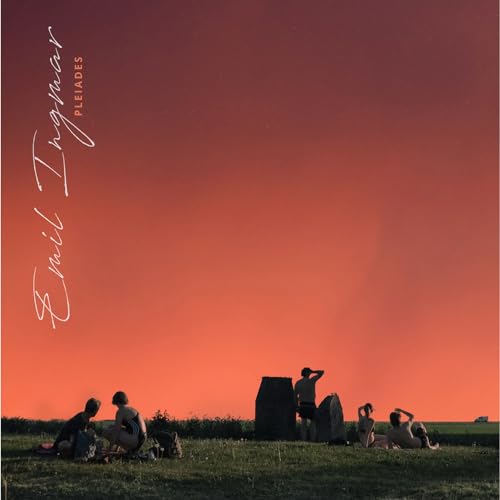 Album cover: silhouettes of people near stones under a red sky.