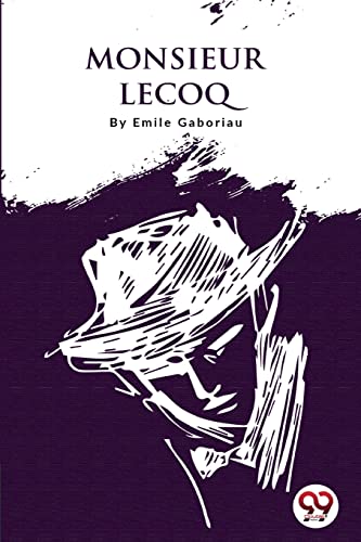 Book cover for “Monsieur Lecoq” with a white sketch of a hat and face.