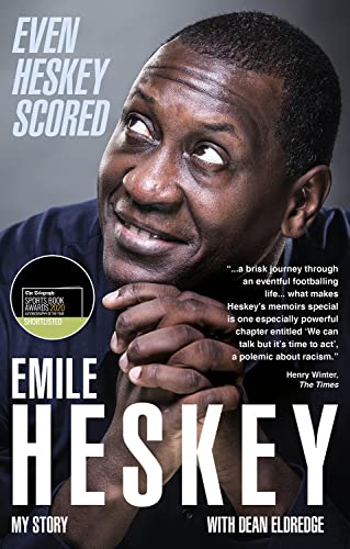 Book cover featuring Emile Heskey, smiling and looking upwards, with title text.