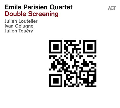 Album cover for Emile Parisien Quartet Double Screening featuring text and a large QR code.
