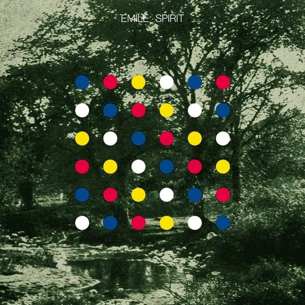 Album cover for Emile's "Spirit" with colorful dots over trees.