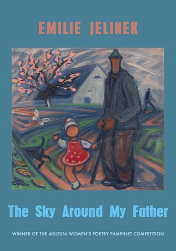 Poetry pamphlet cover with painting of a man, child, and dog.