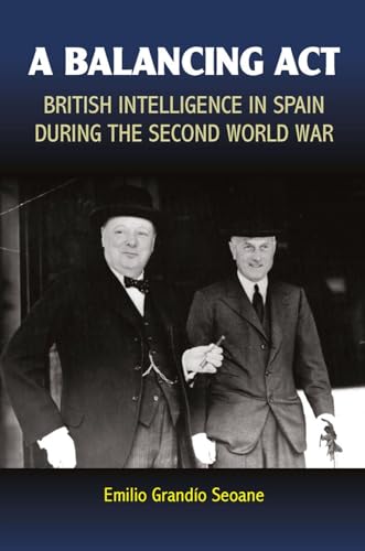 Book cover: "A Balancing Act" with Churchill and a man in a hat.